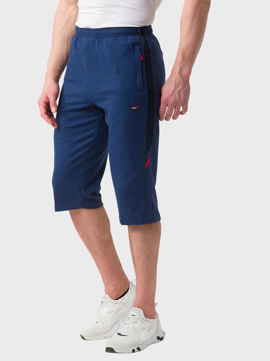 mens blue three fourth