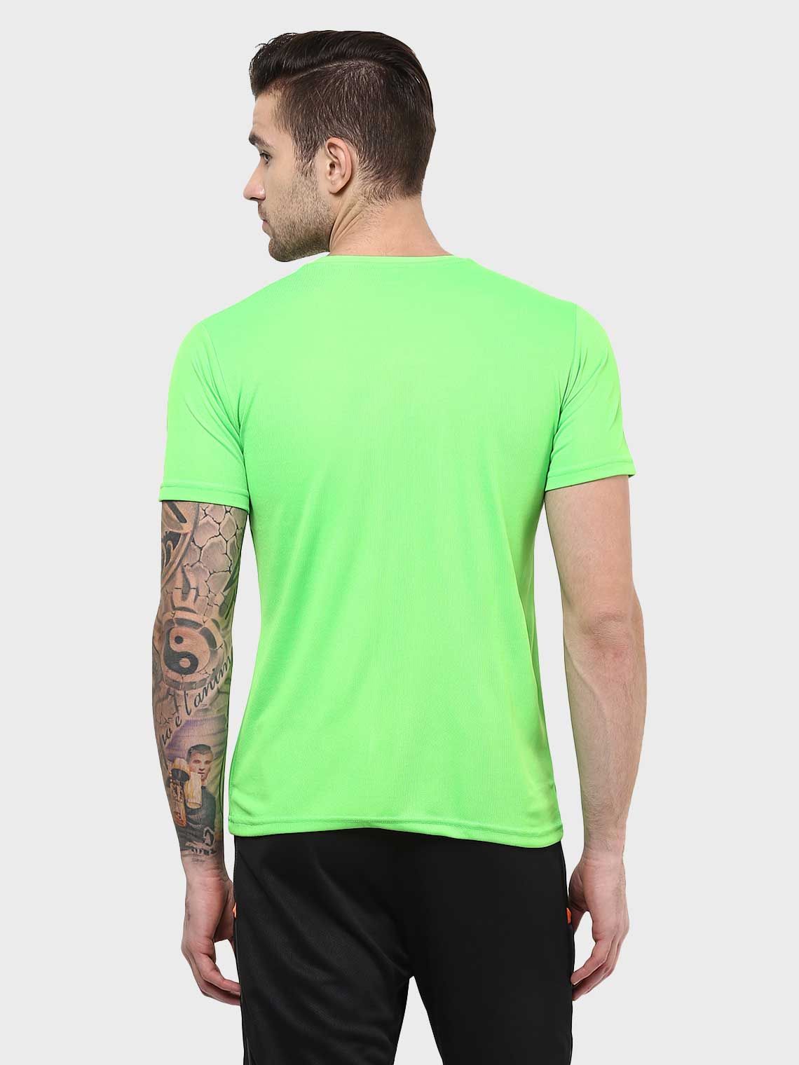 Men Solid Round Neck Polyester T-shirt - Image 3