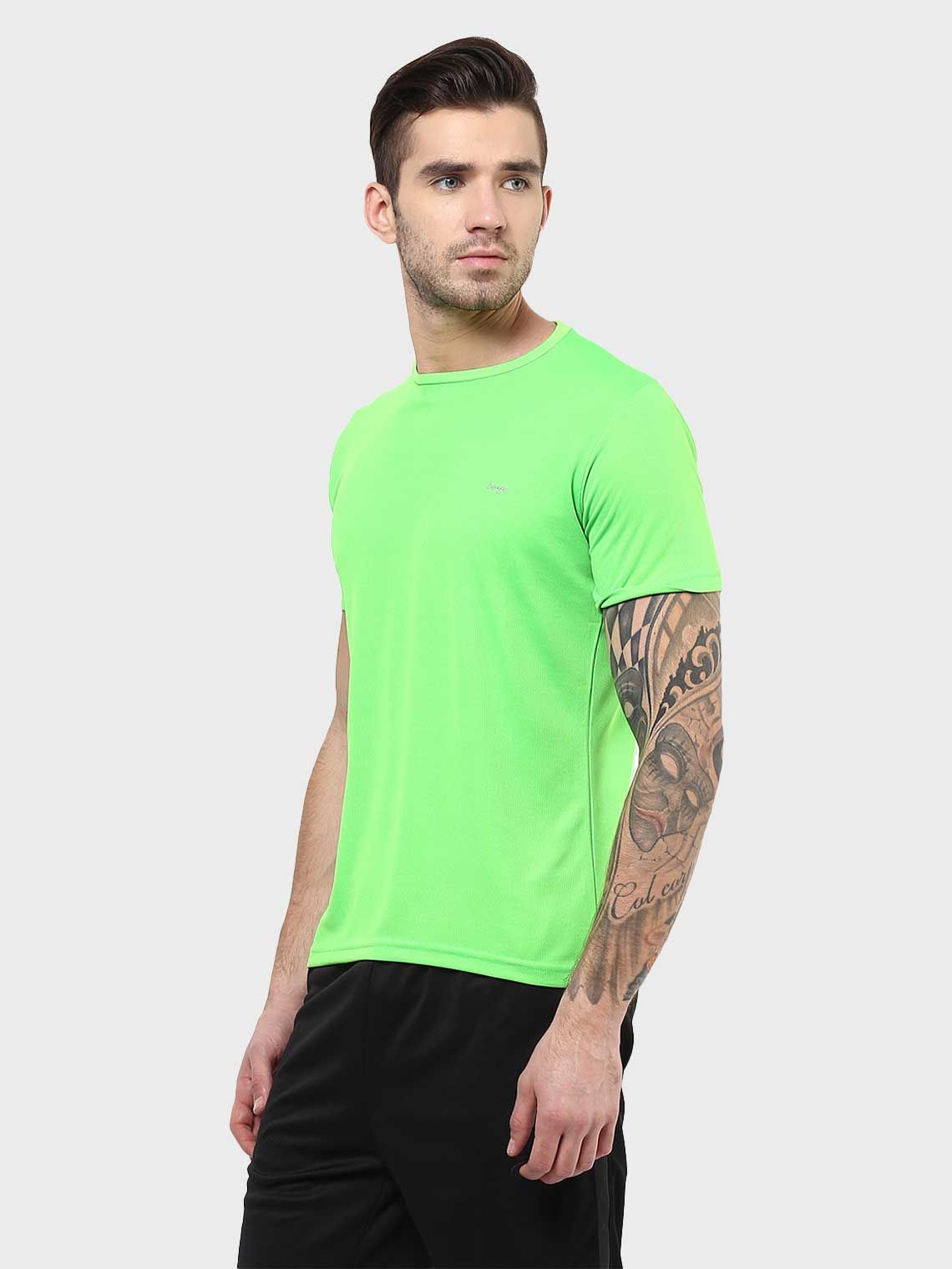 Men Solid Round Neck Polyester T-shirt - Image 4