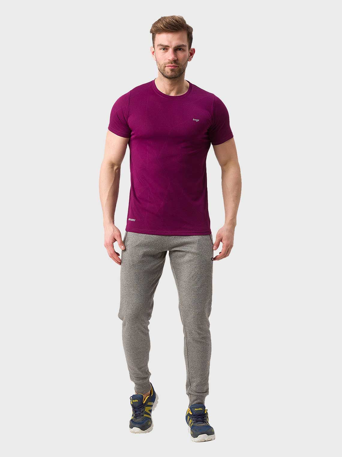Men Self Design Round Neck Slim Fit T-shirt - Image 2