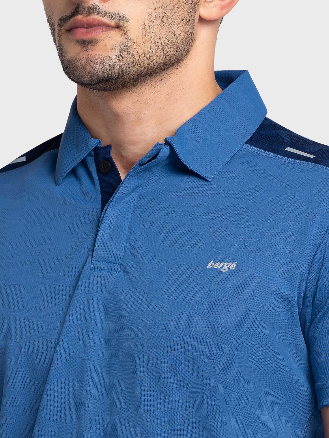 Men Jacquard Collar Camo T-shirt - Image 5