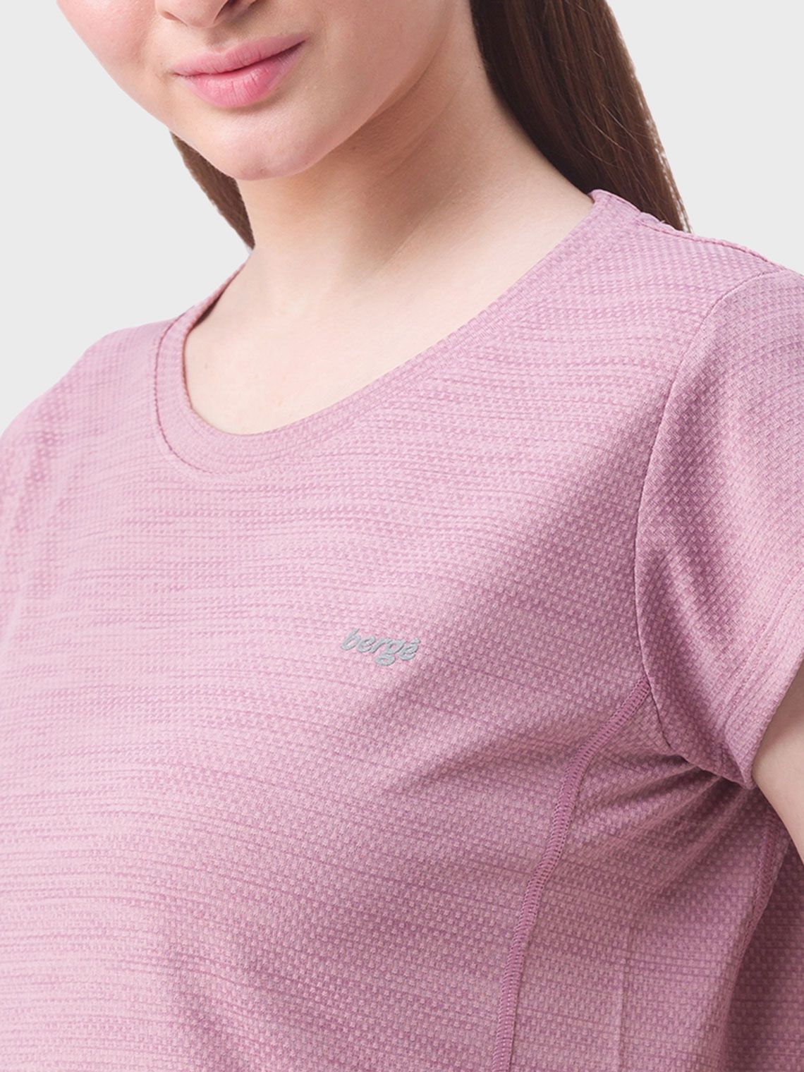 Women Round Neck Jacquard Slimfit T-shirt - Image 5