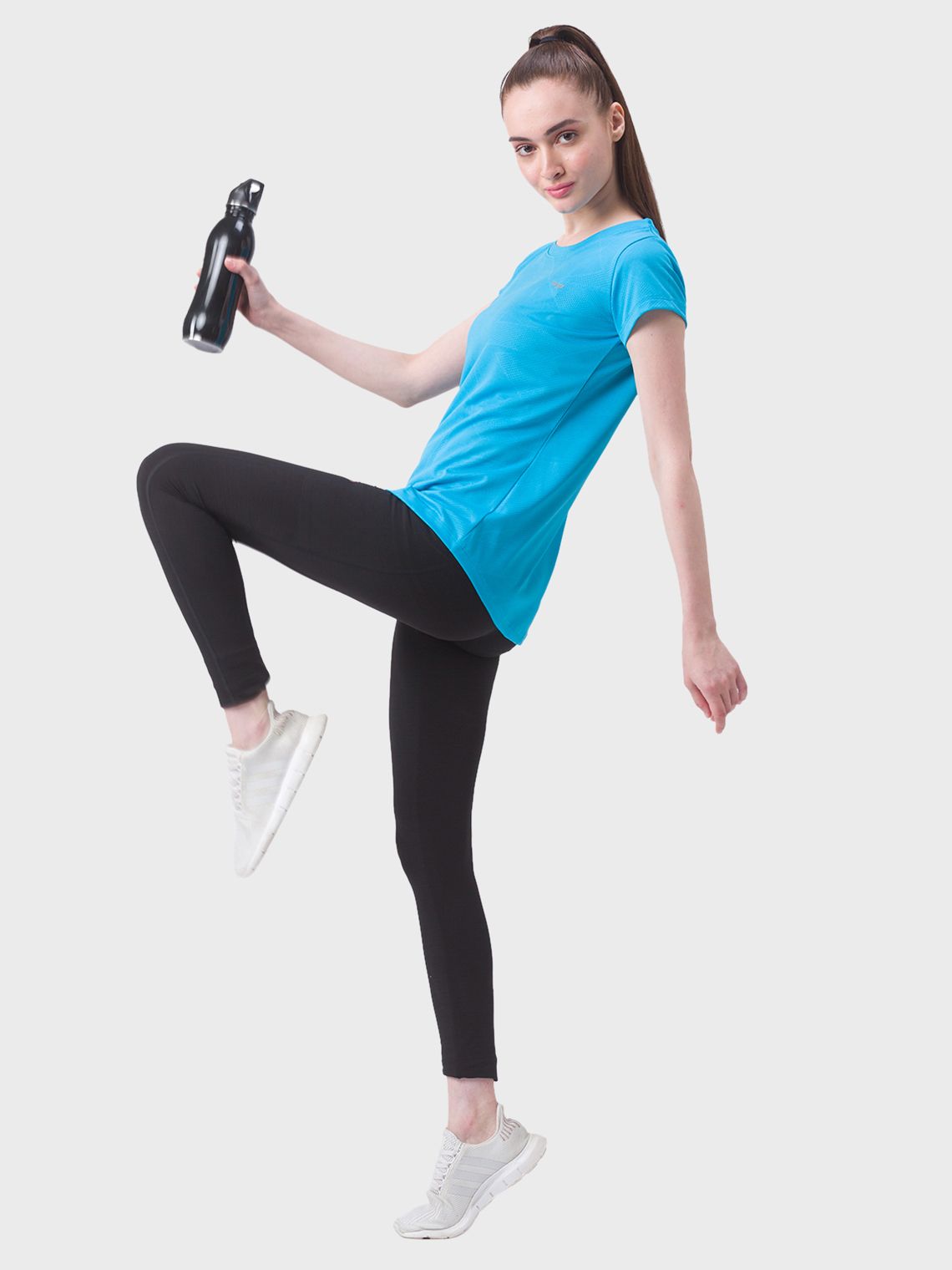 Women Self Design Round Neck Slim Fit T-shirt - Image 6
