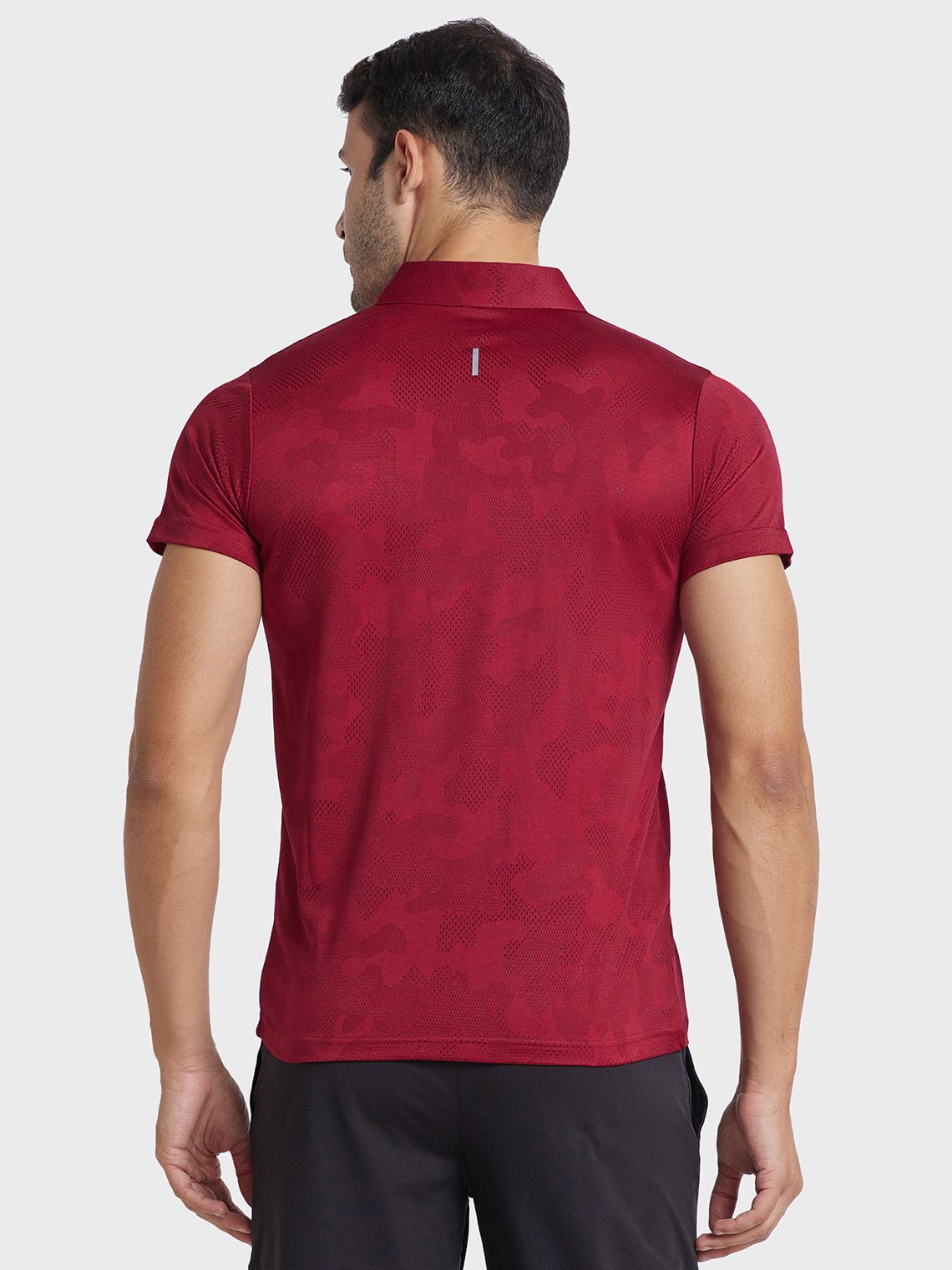 Men Jacquard Collar Camo T-shirt - Image 3