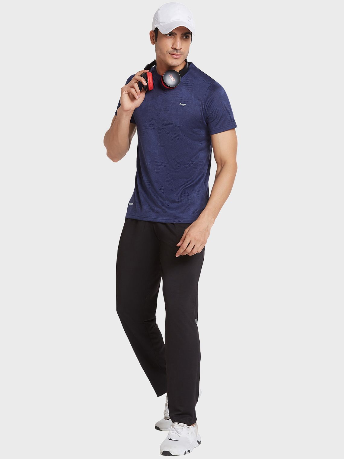 Men Jacquard Round Neck Camo T-shirt - Image 6