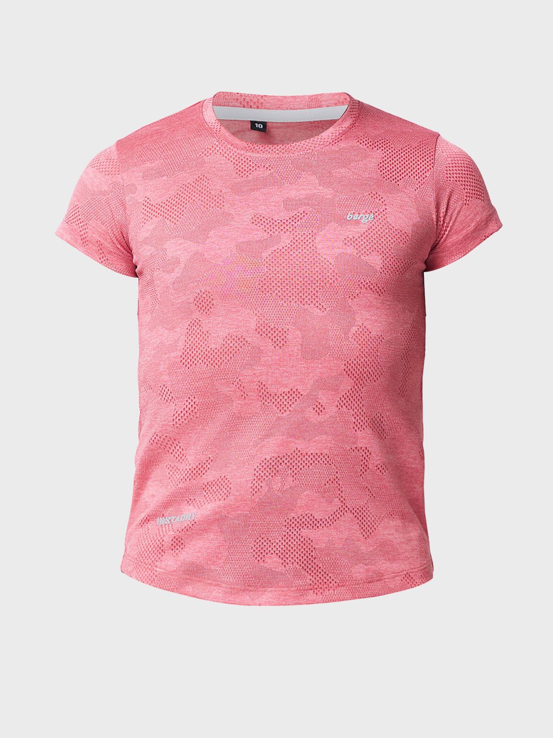 Girl's Camo Self Design Sports Slim Fit T-shirt
