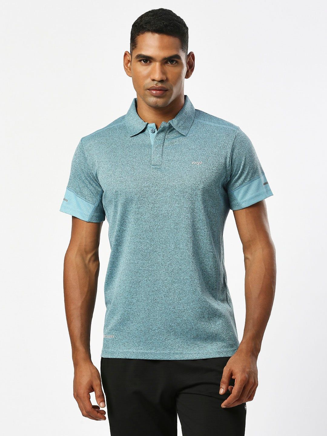 Men Collar Advance Melange T-shirt