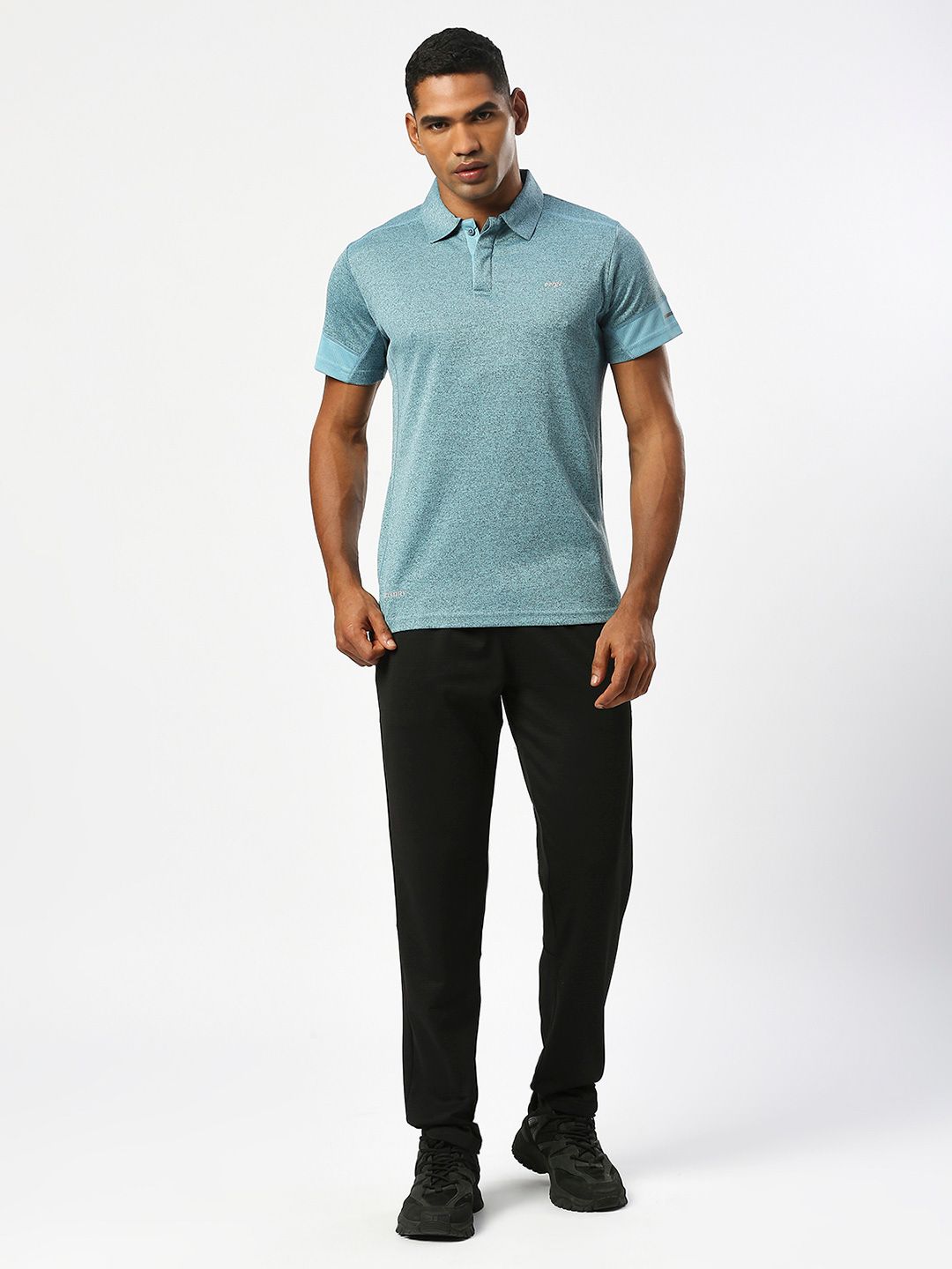 Men Collar Advance Melange T-shirt - Image 5