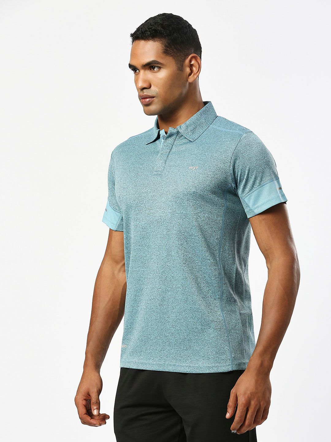Men Collar Advance Melange T-shirt - Image 3