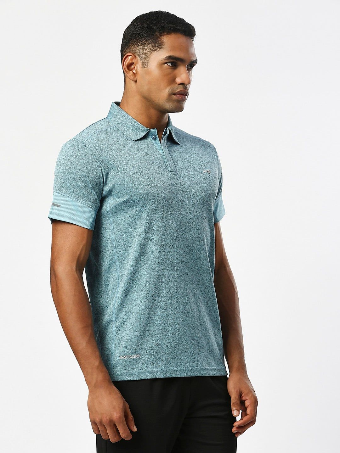Men Collar Advance Melange T-shirt - Image 2
