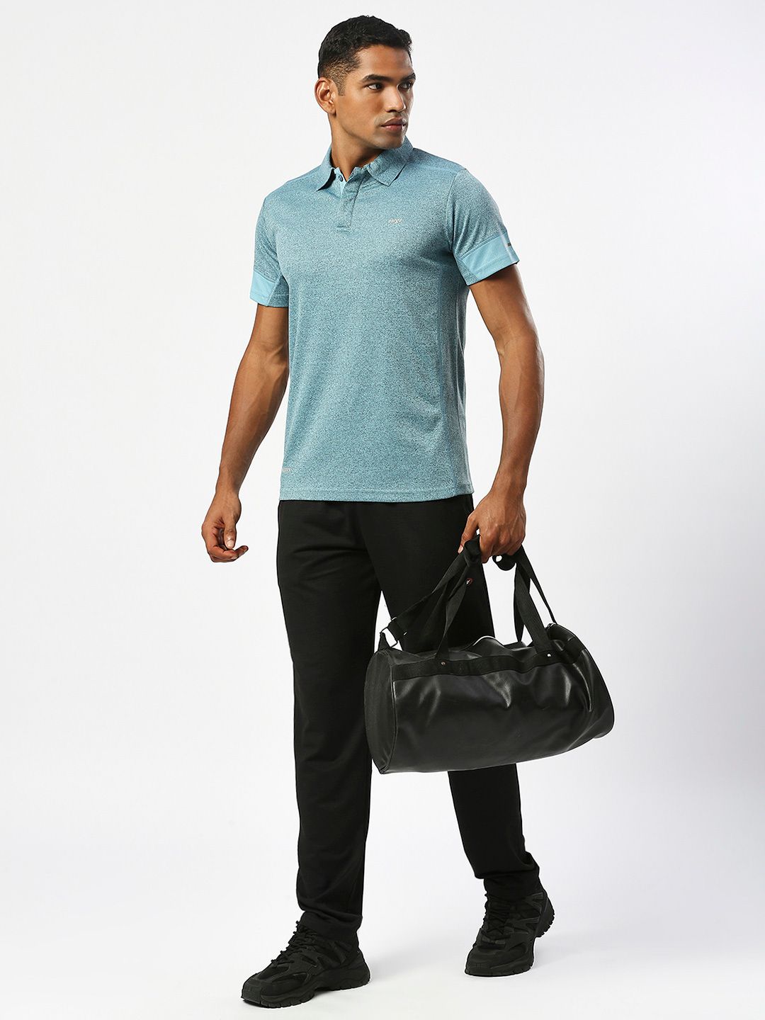 Men Collar Advance Melange T-shirt - Image 6