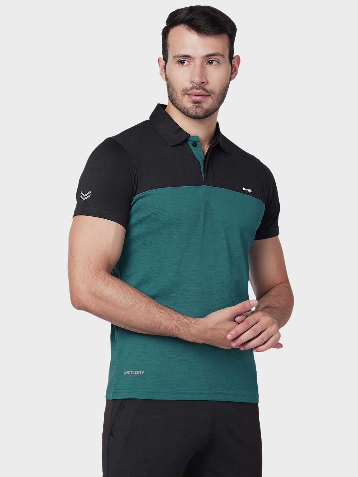 Men Collar Instadry Color-Block T-shirt - Image 2