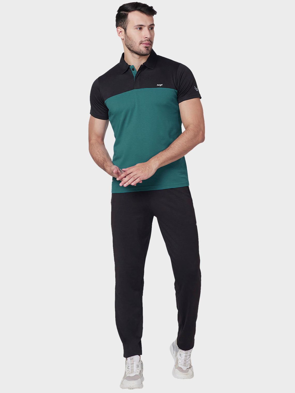 Men Collar Instadry Color-Block T-shirt - Image 6