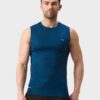 mens instadry blue sleeveless t-shirt