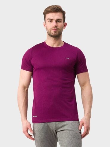 Men Self Design Round Neck Slim Fit T-shirt