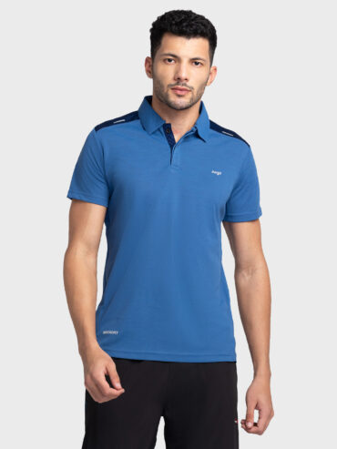 Men Jacquard Collar Camo T-shirt